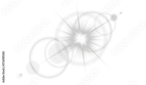 Gray sparkle PNG with radiant beams and glowing highlights. Bright flares create futuristic elegance and festive energy. Perfect for abstract visuals, digital design, or neon compositions.