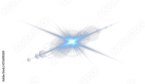 Luminous cyan flare PNG with sparkling beams and radiant highlights. Dynamic reflections create futuristic elegance and festive mood. Ideal for digital design, abstract visuals, or neon compositions.