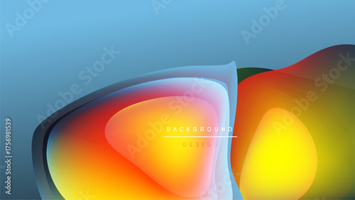 Abstract fluid shapes blend vibrant colors. Gradient transitions create dynamic visual effect. Modern design element for backgrounds.