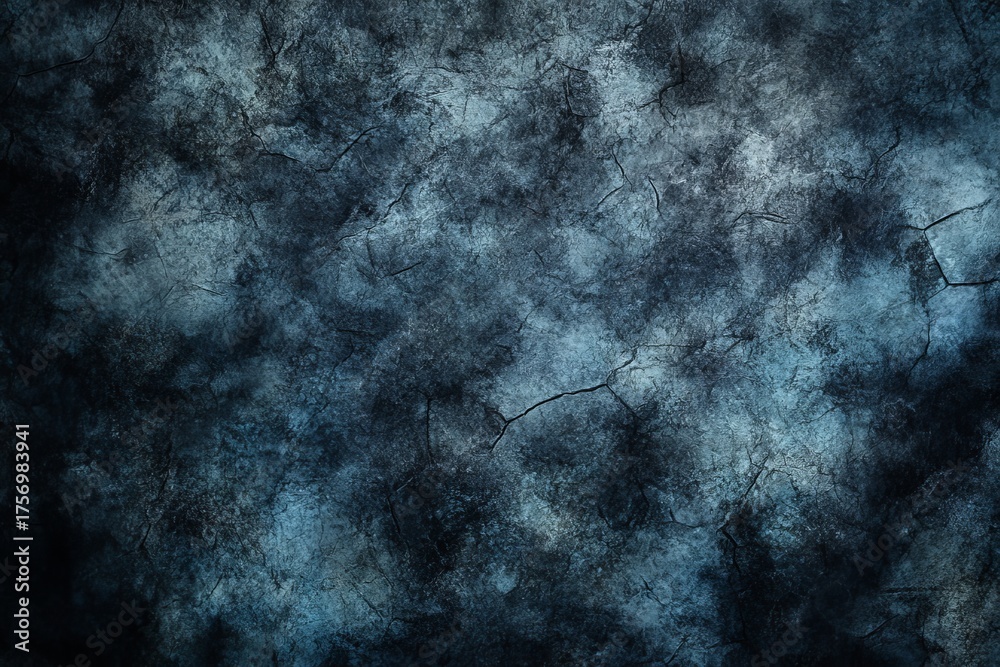 Obraz premium Dark Azure Metal Sheet with Aged Texture Pattern, Abstract Surface and Unique Blue Shade Design