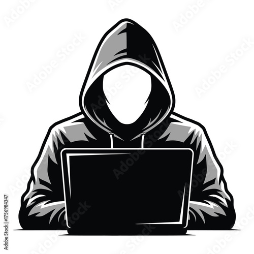 Anonymous hacker silhouette hoodie person cybercrime digital security data breach online threat internet intrusion silhouette
