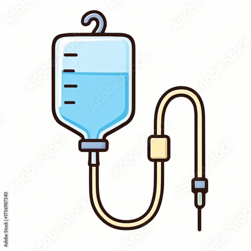 IV Drip Cartoon Icon Isolated on White Background