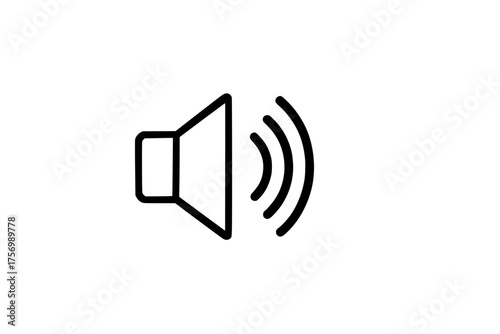 Sound volume sign with outgoing waves isolated
