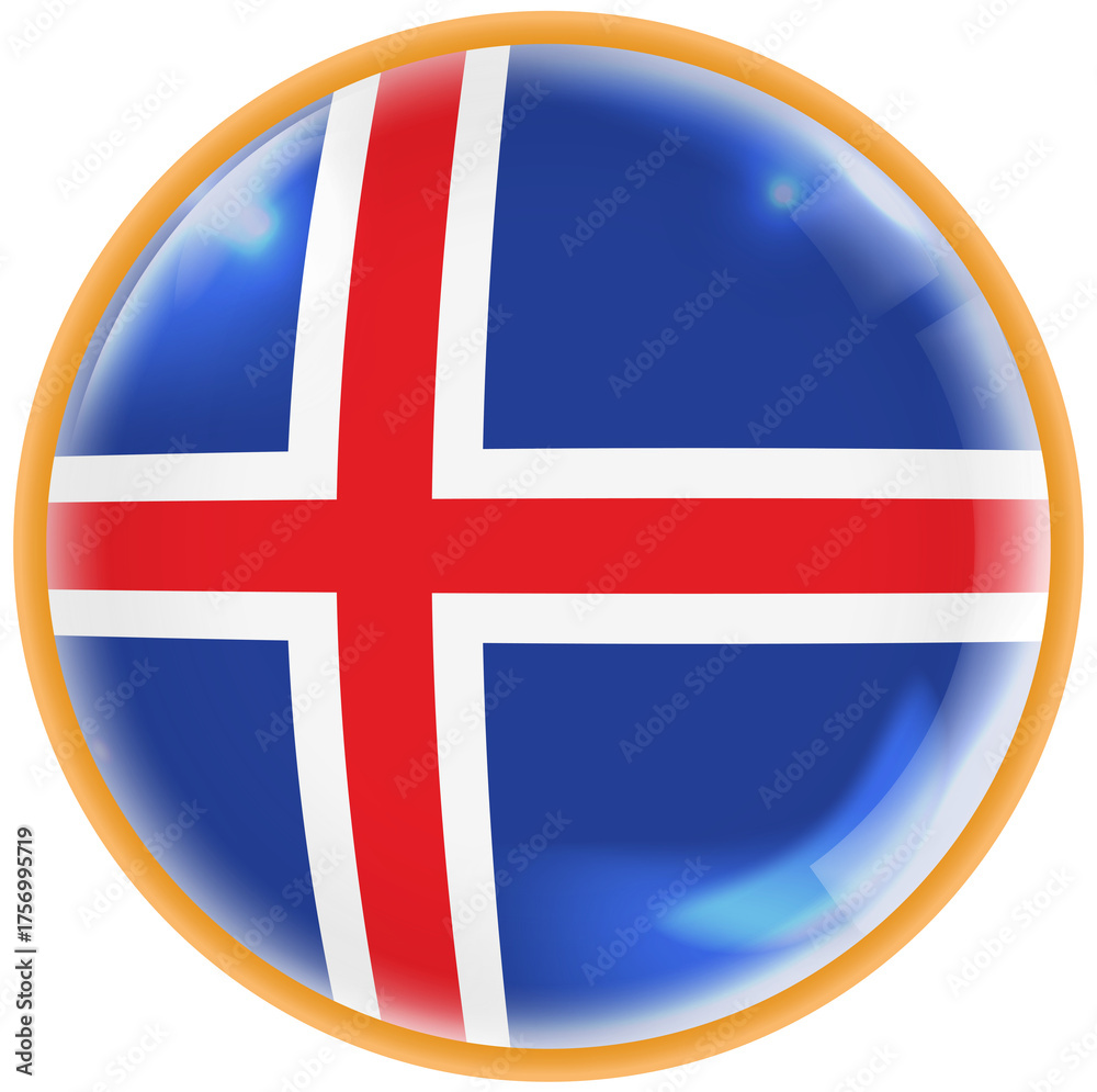 Obraz premium iceland flag button
