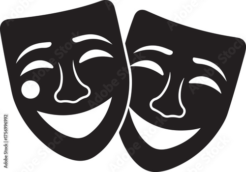 Joyful Theatrical Masks Symbolizing the Spirit of Performance and Comedy