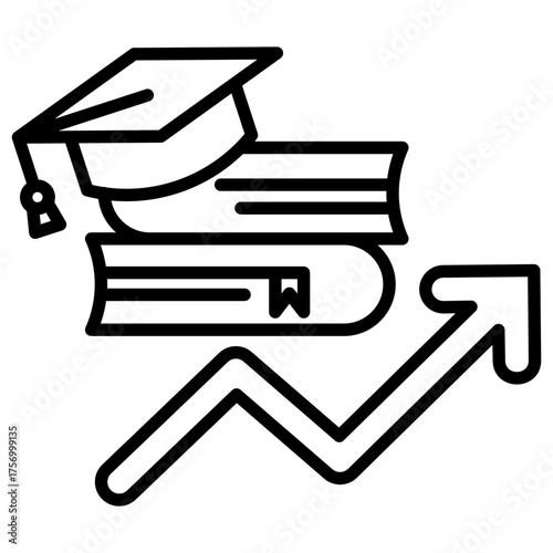 Higher Education Outline Icon
