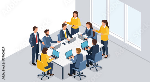 Business Team Meeting Around a Conference Table.