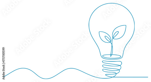 Lightbulb with Sprout Symbol of Green Ideas and Innovation