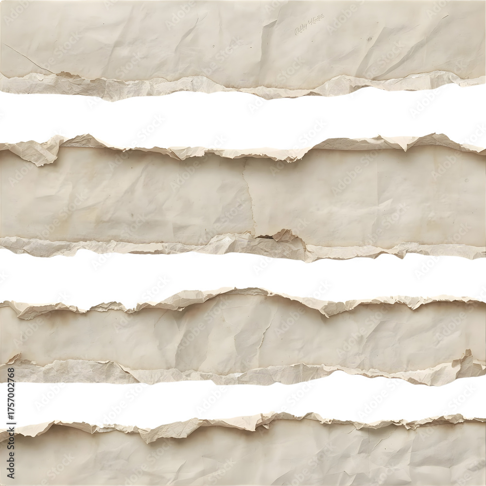 Fototapeta premium Torn paper strip isolated on transparent background generative ai