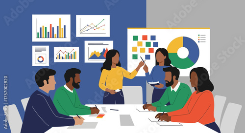 Diverse Business Team Meeting Around Conference Table.