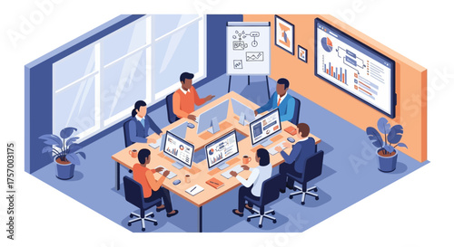 Business Team Meeting Around a Conference Table.