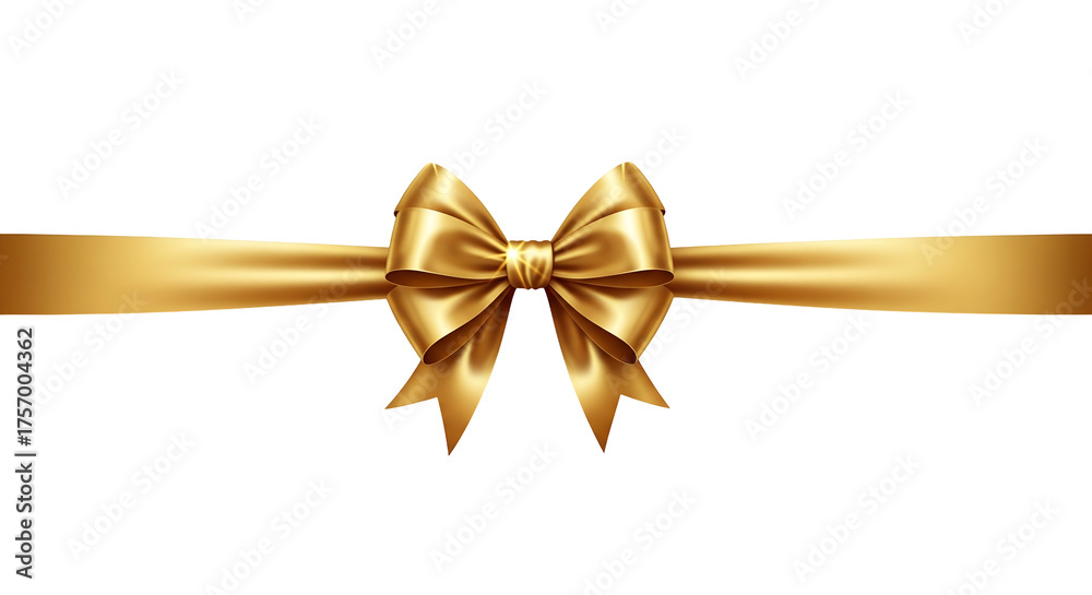 Fototapeta premium golden bow isolated on white