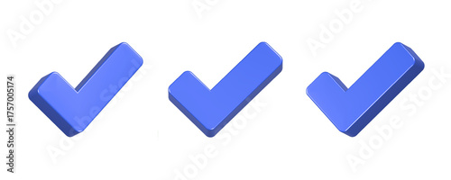 Quadro su tela 3d rendering design of blue check list icon symbol
