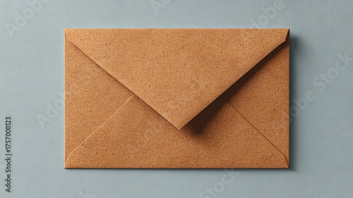 Craft paper envelope holding untold stories and heartfelt secrets against a serene backdrop with simple minimal flat lay