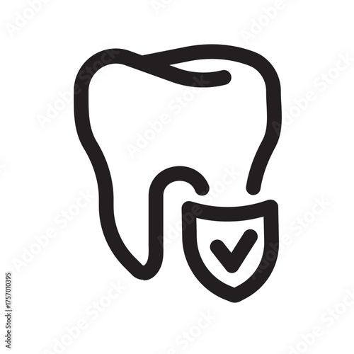 Tooth vector with shield icon
