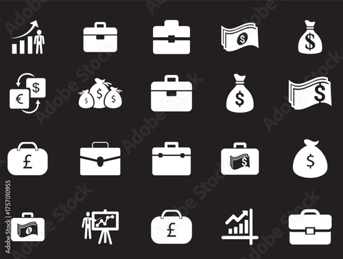 money bag icon collection Save money sign. Cash, loan, coin, dollar, saving, budget, earning money, revenue symbol. Hands holding dollar coin flat and line style - stock vector	
