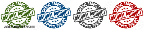 natural product stamp. natural product round stamp set isolated on white background