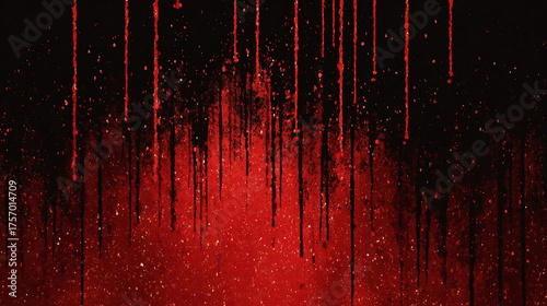 Red blood wallpaper. Halloween wallpaper. Dripping Blood Stains on Wood Texture. Criminal symbol.