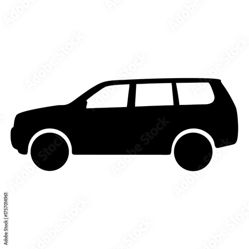 Vector art of silhouette of a large suv the vehicle is depicted in a simple, flat design, emphasizing its boxy shape and high ground clearance, suggesting a robust and versatile utility vehicle