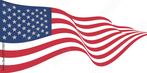 Waving american flag banner with stars and stripes fluttering vector