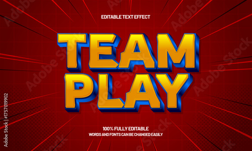 team play editable text effect