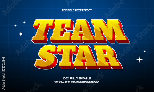 team star editable text effect