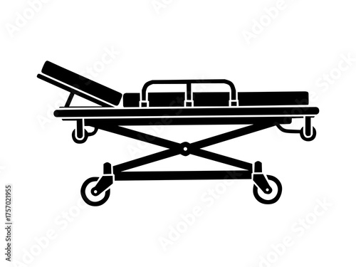 Medical Stretcher Gurney Icon Silhouette