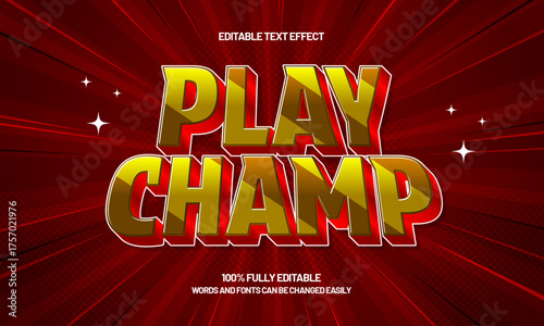 play champ editable text effect