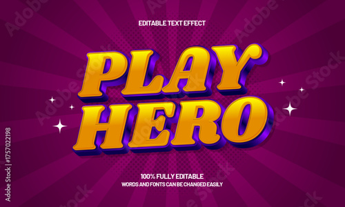 play hero editable text effect