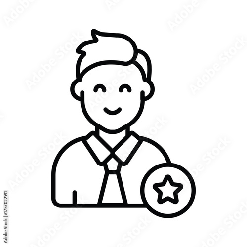 Get this amazing icon of best employee in modern style