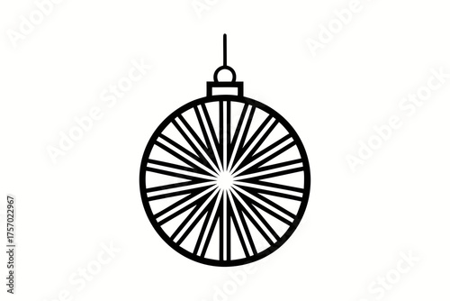 starburst ornament icon spherical ball with starburst pattern details