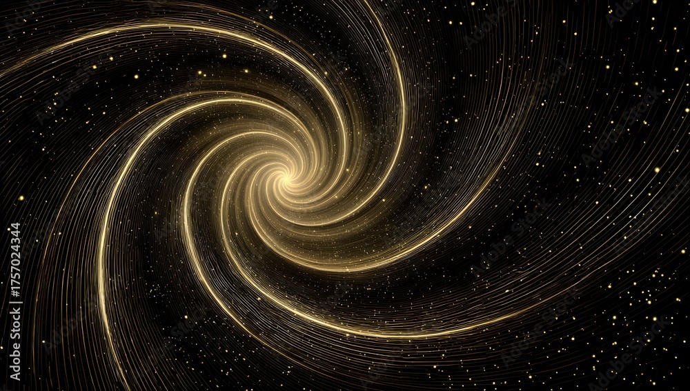 Obraz premium Vibrant abstract cosmic spiral galaxy with glowing particles and stardust in deep space exploration background