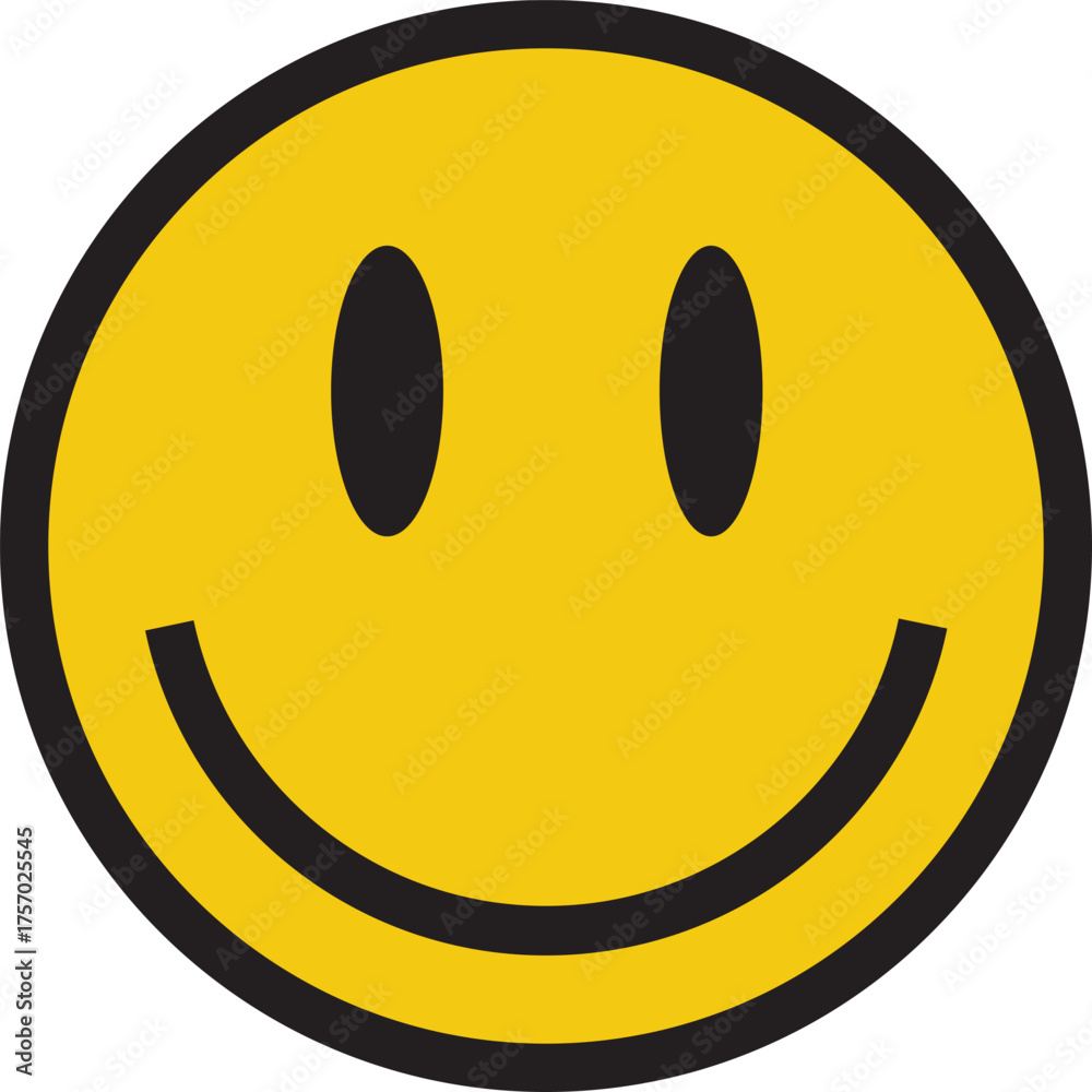 Fototapeta premium Smiley Face Icon – Yellow Smiley Symbol in Flat Design