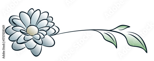 The symbol of a stylized blue flower.