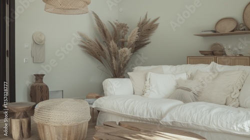 Minimalist Living Room with Neutral Colors and Natural Decor