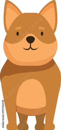 Charming shiba inu dog sitting calmly, showcasing its adorable features in a delightful pet illustration