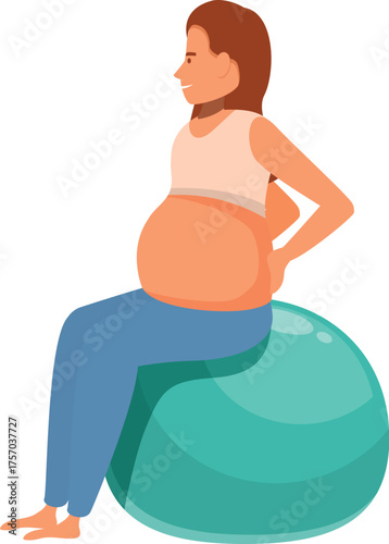 Pregnant woman practicing prenatal exercises, promoting physical well being and a healthy pregnancy