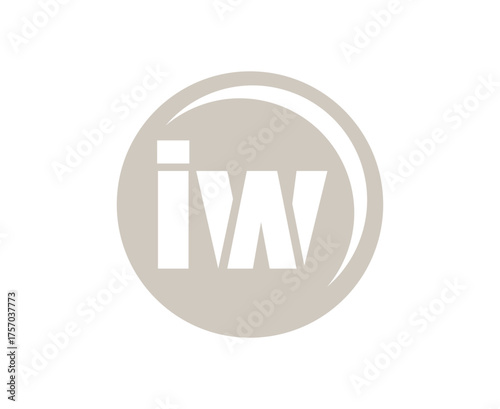 IW sport emblem or team logotype. Ball logo with a combination of Initial letter I and W for balls shop, sports company, training, club badge.