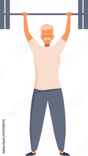 Senior man lifting weights, maintaining active lifestyle