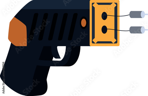 Futuristic pistol firing energy beams, showcasing innovative sci fi weapon design