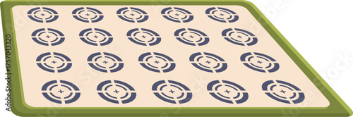 Baking silicone mat featuring circular indentations, designed for achieving uniform cookies and pastries