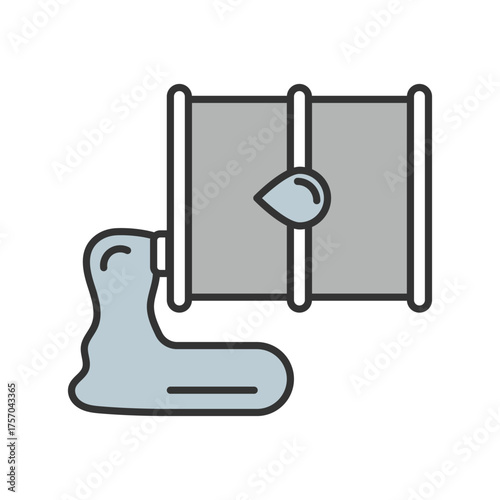 Oil Barrel icon with white background vector stock illustration