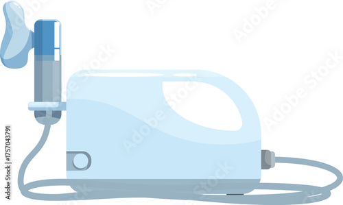 Nebulizer machine converting liquid medicine into mist for inhalation, providing respiratory support and managing asthma