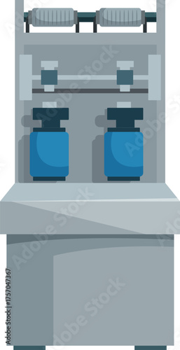 Shoemaking machine processing leather material in a shoe factory