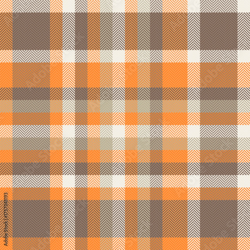 Bandanna pattern vector background, luxury texture tartan seamless. Hippy fabric textile check plaid in orange and pastel colors.