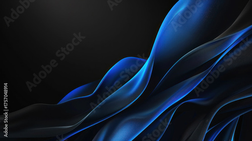 Abstract black background with cobalt blue linie as wallpaper background illustration	