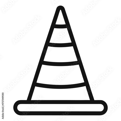 Traffic Cone Icon — Road Safety and Construction Warning Vector