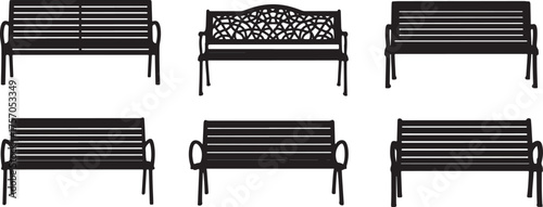 Assortment of Park Bench Silhouettes outdoor furniture