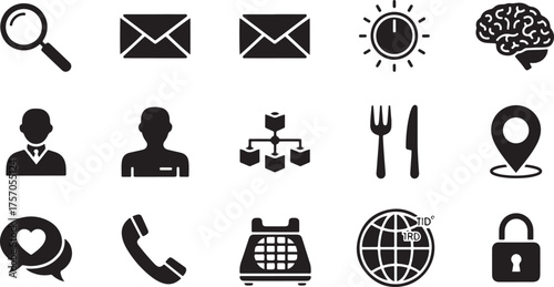 Collection Of Business And Communication Icons symbols