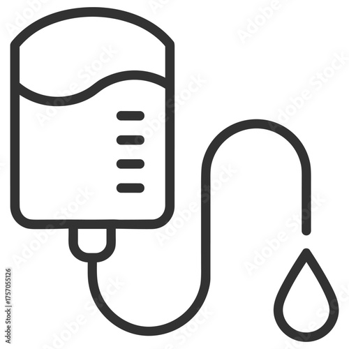 Blood donation icon. Charity, healthcare and medical support symbol. Outline vector illustration on transparent background